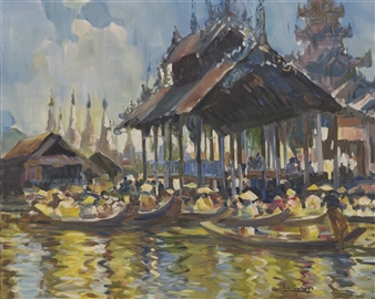 FLOATING MARKET AT MANDALAY - U Lun Gywe