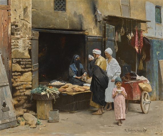 THE BAKER'S SHOP, CAIRO by Raphael von Ambros