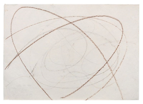 Braune Kurvenbahn, sich kreuzend II by Hermann Glöckner, 1983