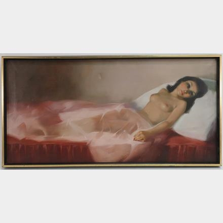 Recumbent Nude by Antonio C. Calio, 1908
