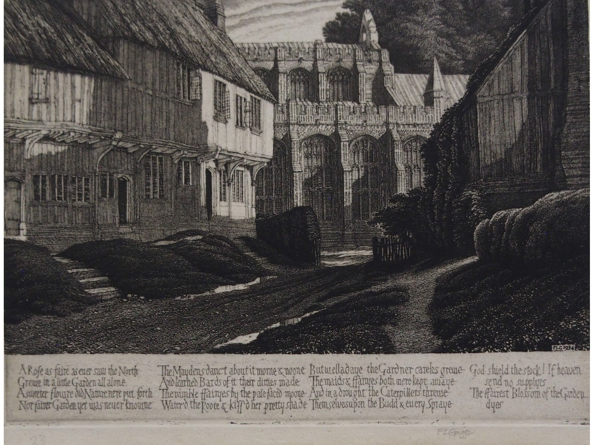 Artwork by Frederick Landseer Maur Griggs, MEMORY OF CLAVERING, Made of Etching