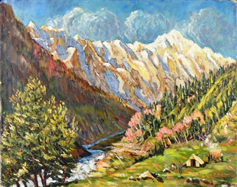 'Solang Weisshorn, Kulu 1946', Indian landscape - A.R. Leyden