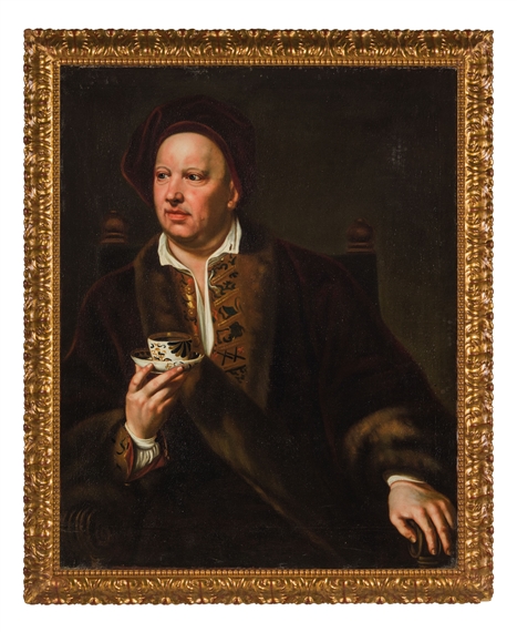 Ritratto d'uomo con tazzina in mano by Salomone Adler