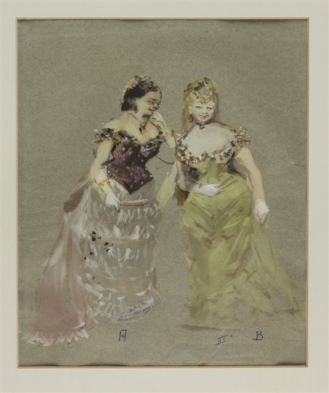 Bozzetto per due costumi per 'La Traviata', regia di Luchino Visconti by Lila De Nobili, 1955