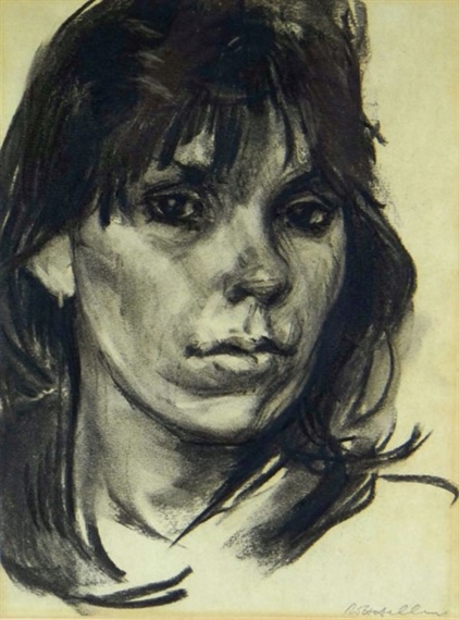 Head portrait of a female sitter by Harry Holland