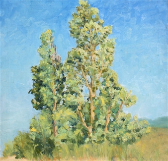 Poplars Above the Beach - Margaret Nibor