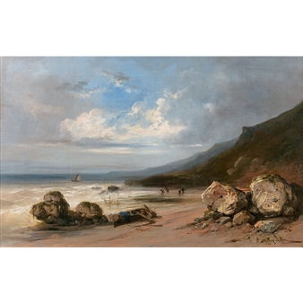 Vue d'une plage - Gabriel Hippolyte Le Bas