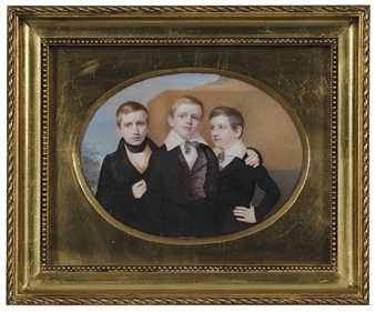 Portrait Miniature of John E. Shepard and his Brothers - Henry Colton Shumway