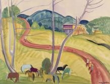 Paysage aux chevaux by André Maire, 1969