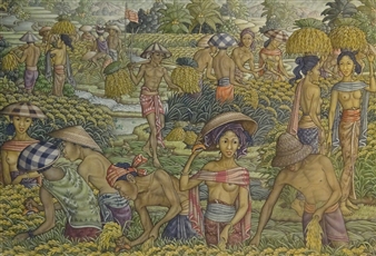 Harvesting in the Balinese Rice Fields - I Wayan Gandera