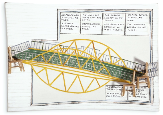 BRIDGE WITH THREE CHAIRS: A POEM BY WALLACE STEVENS by Siah Armajani, 1992