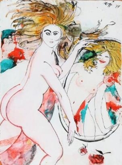 Woman with mirror - Maggi Baaring