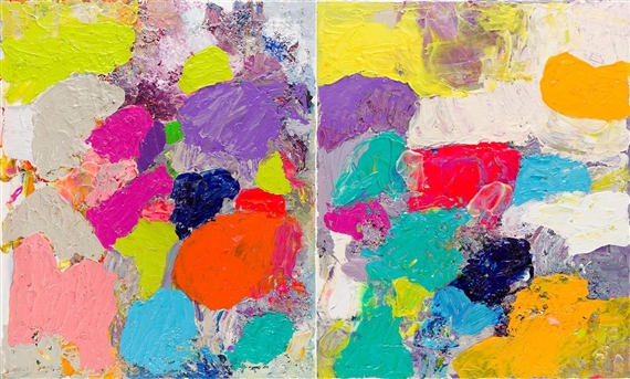 Bubble Gum, diptych by Gossia Zielaskowska, 2018
