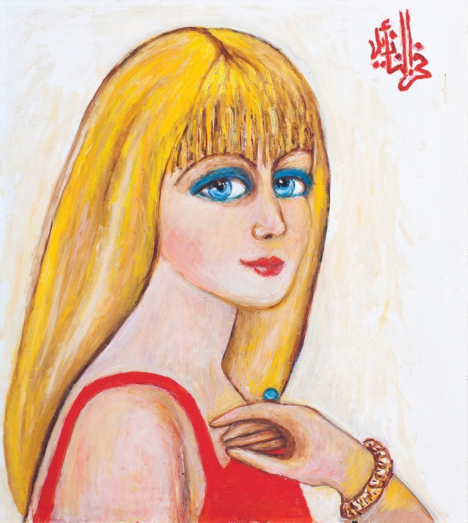 Lady In Red by Fahr-el-Nissa Zeid, 1984