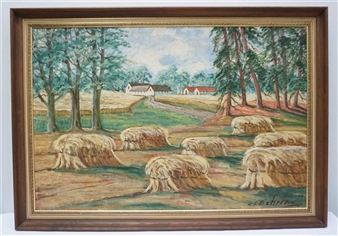 Haystacks and Farm - C.F. Behrens