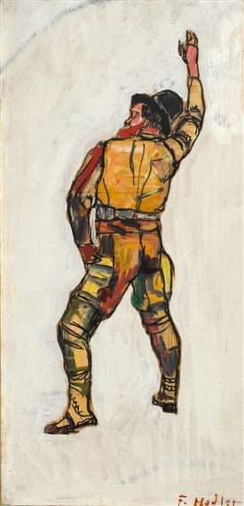 Schwörender, Figurenstudie zu Einmütigkeit by Ferdinand Hodler, 1913