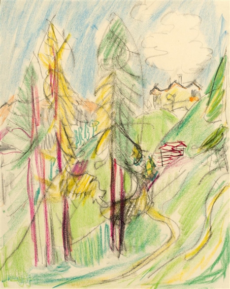 Sertigtal, Blick Richtung Clavadel und Stafelalp by Ernst Ludwig Kirchner, 1925