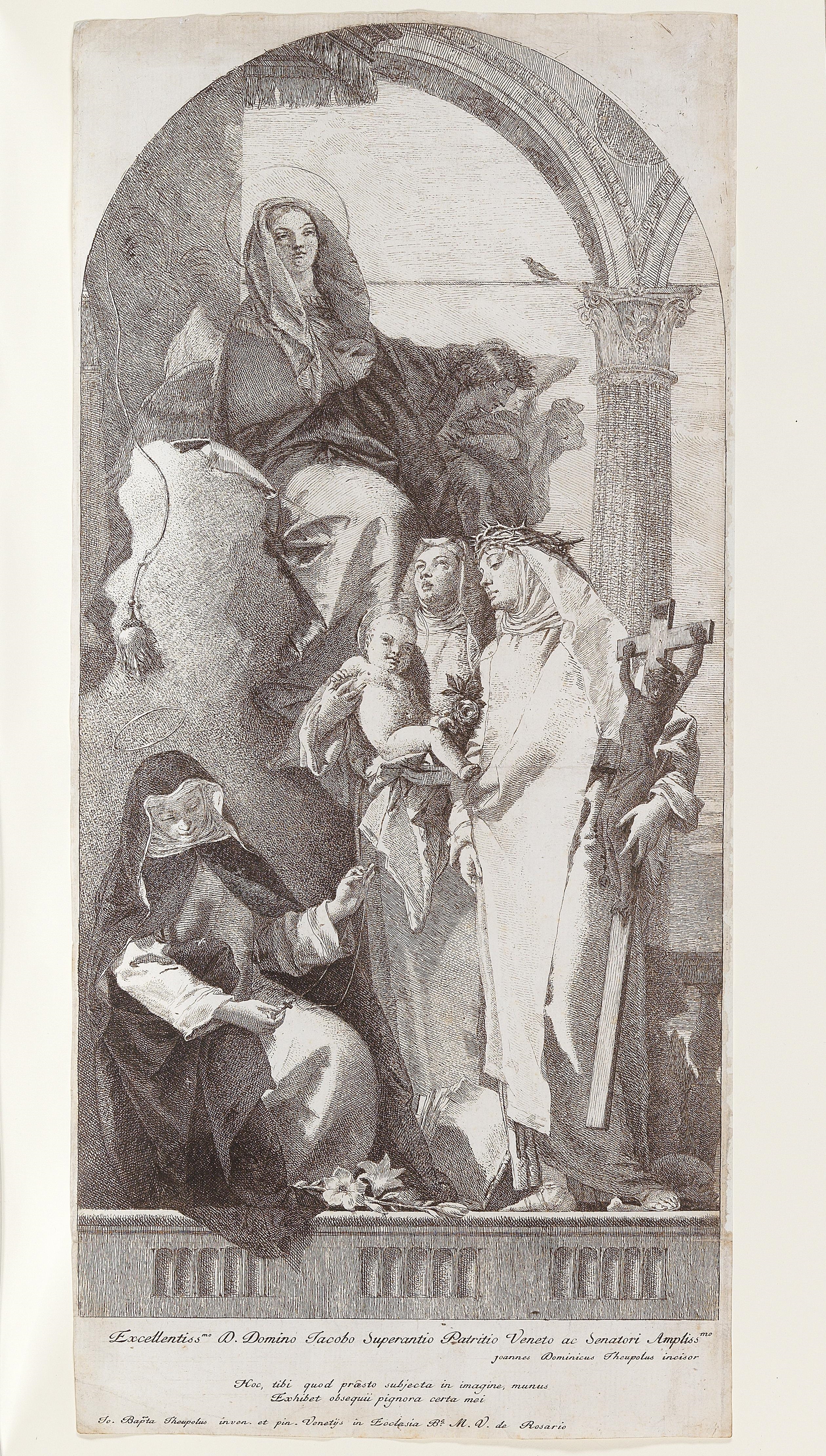 The virgin and child and three female saints of the Dominican Order by Giovanni Domenico Tiepolo, circa 1740