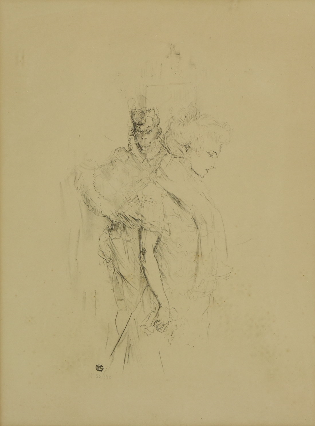 2 Works: Blanche et noire & Vrouw by Henri de Toulouse-Lautrec