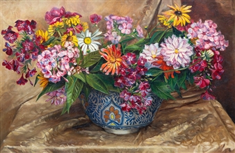 2 Works: Bloemstilleven & Tuin - A. S. Buys-Repelius