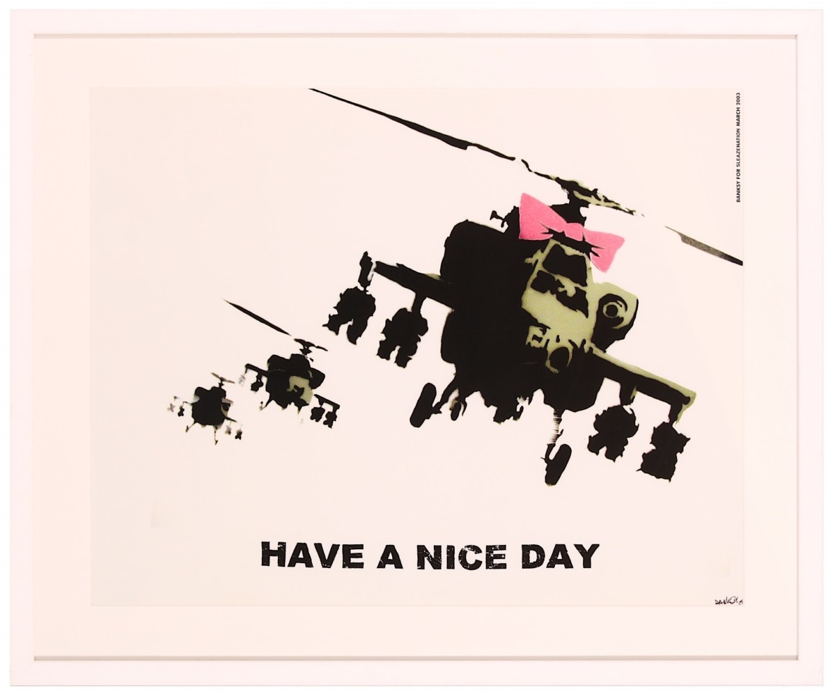 独特な 【送料無料】 Banksy Happy Chopper SCREEN PRINTWCPポスター