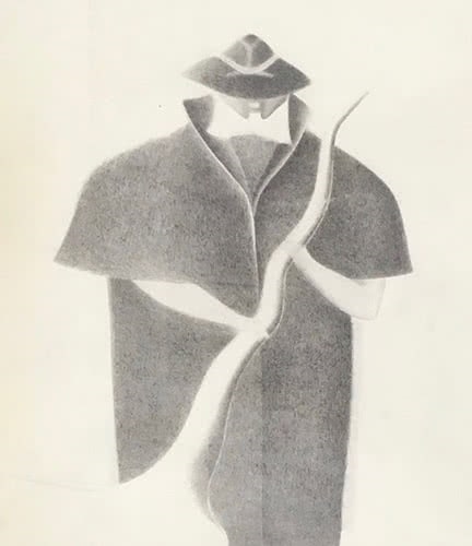 Untitled - Figure in Hat by Tony Fomison