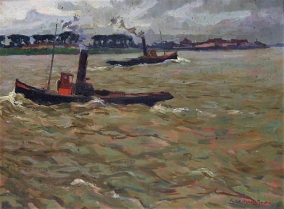 Harbor Tugboat by Jean Stevan