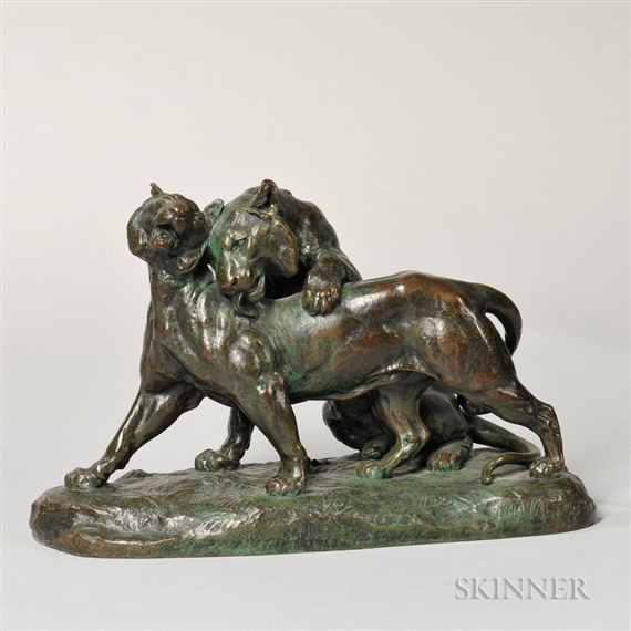 Charles Valton | Figure of Two Lions | MutualArt