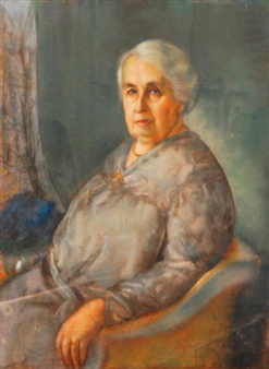 Portrait de Madame Bochstein, assise dans un fauteuil - Abram Borisovich Kozlov