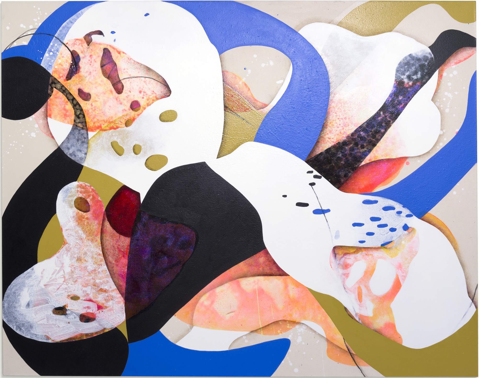 Artwork by Carrie Moyer, Diver, Made of Acrylic and glitter on canvas