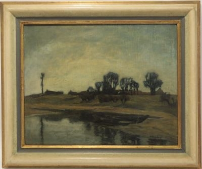 Boote am Ufer by Alfred Rasenberger