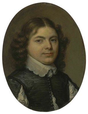 Portrait of a young man, bust-length, in an oval - David Bailly