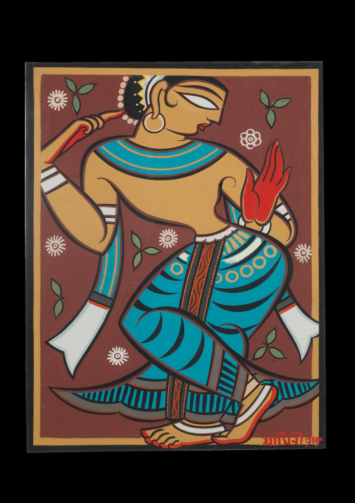Artwork by Jamini Roy, Gopini, Made of gouache on card
