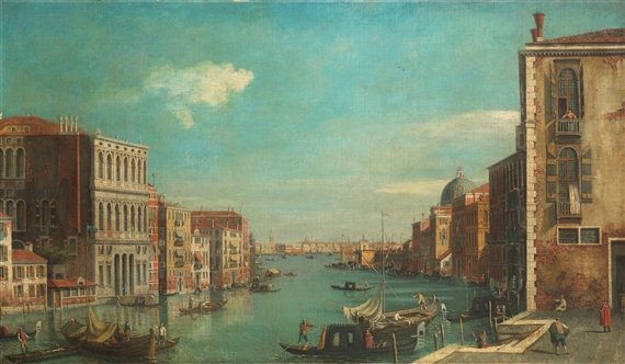 View of the Grand Canal, Venice from the Campo San Vio by Canaletto