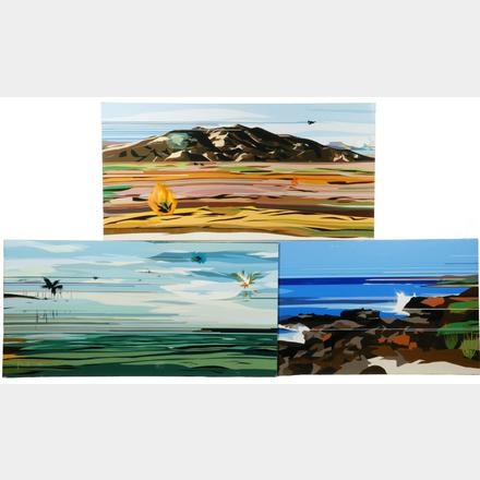 Lexan of Desert and Ocean, featuring supersonic jets breaking the sound barrier, Japanese Zeros attacking toward the viewer, a burning bush, a cowboy with pack horse and other anomalies by Luca Bonato