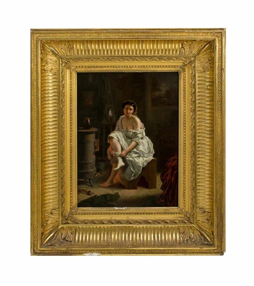 Im Künstleratelier by Adolphe Henri Dubasty, 1854