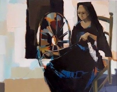 Artwork by Jori Duran, le rouet, Made of Oil on canvas