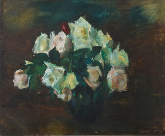 Still Life with Roses in a Vase by Clement Serneels, 1967