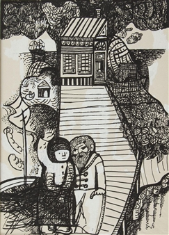 "Mimoza", sketch illustration for Eva Sebok's book - Krystyna Witkowska