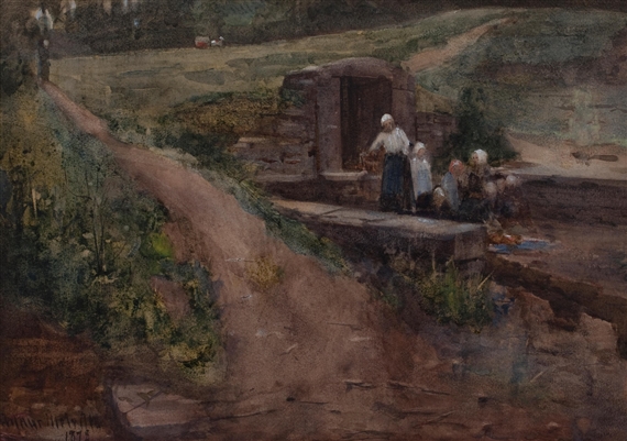 Washerwomen at Gréz by Arthur Melville, 1878