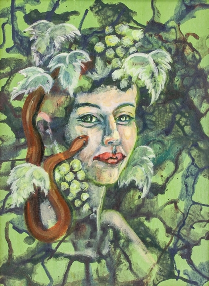 Russian School 19thcentury Eve With Snake In The Garden Of Eden