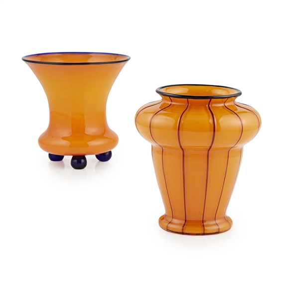 Michael Powolny TWO GLASS VASES MutualArt