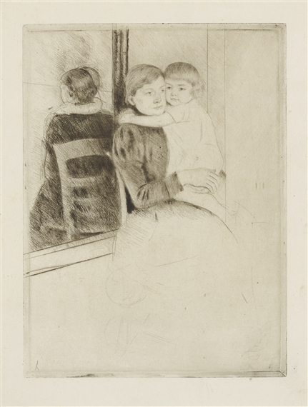 THE MIRROR (B. 136) by Mary Cassatt, circa 1891