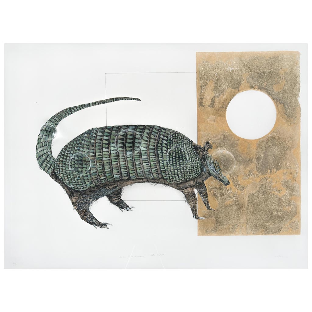 Artwork by Elena Arauz, Puerta mística, Made of Engraving p.a., Intervened glass With magnifying glasses