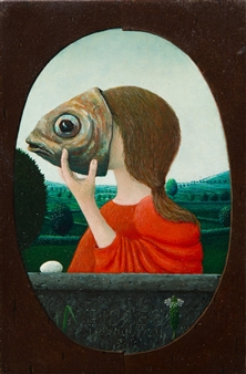 Meisje met vissenmasker - Dolf Zwerver