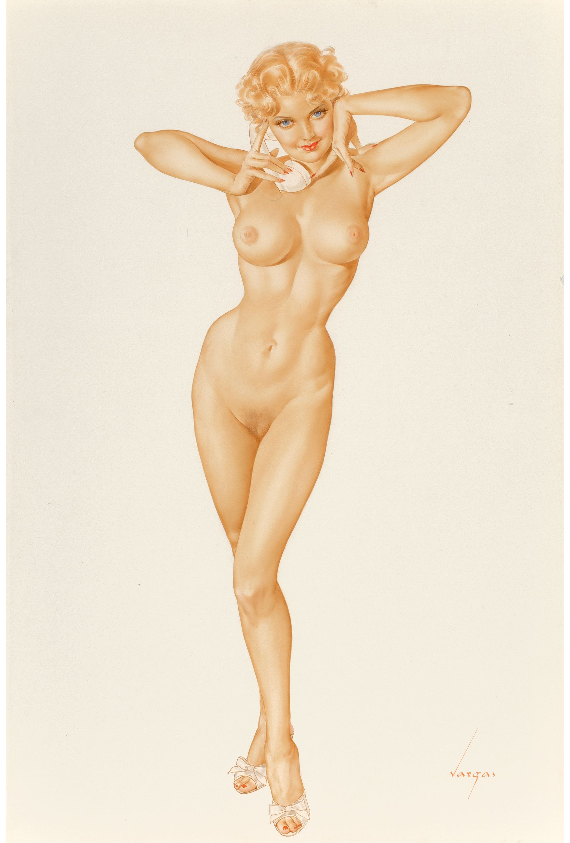 Nude with Phone (Jeanne Dean) by Alberto Vargas, 1946
