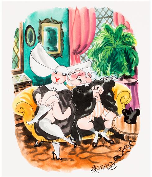 I Always Like It Best When You're Mother Superior! Playboy cartoon by Roy Stuart Raymonde, October 1980