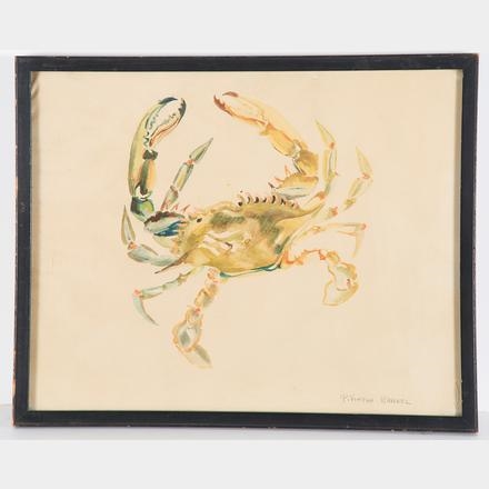 Artwork by Pamela Vinton Ravenel, Crab, Made of watercolor