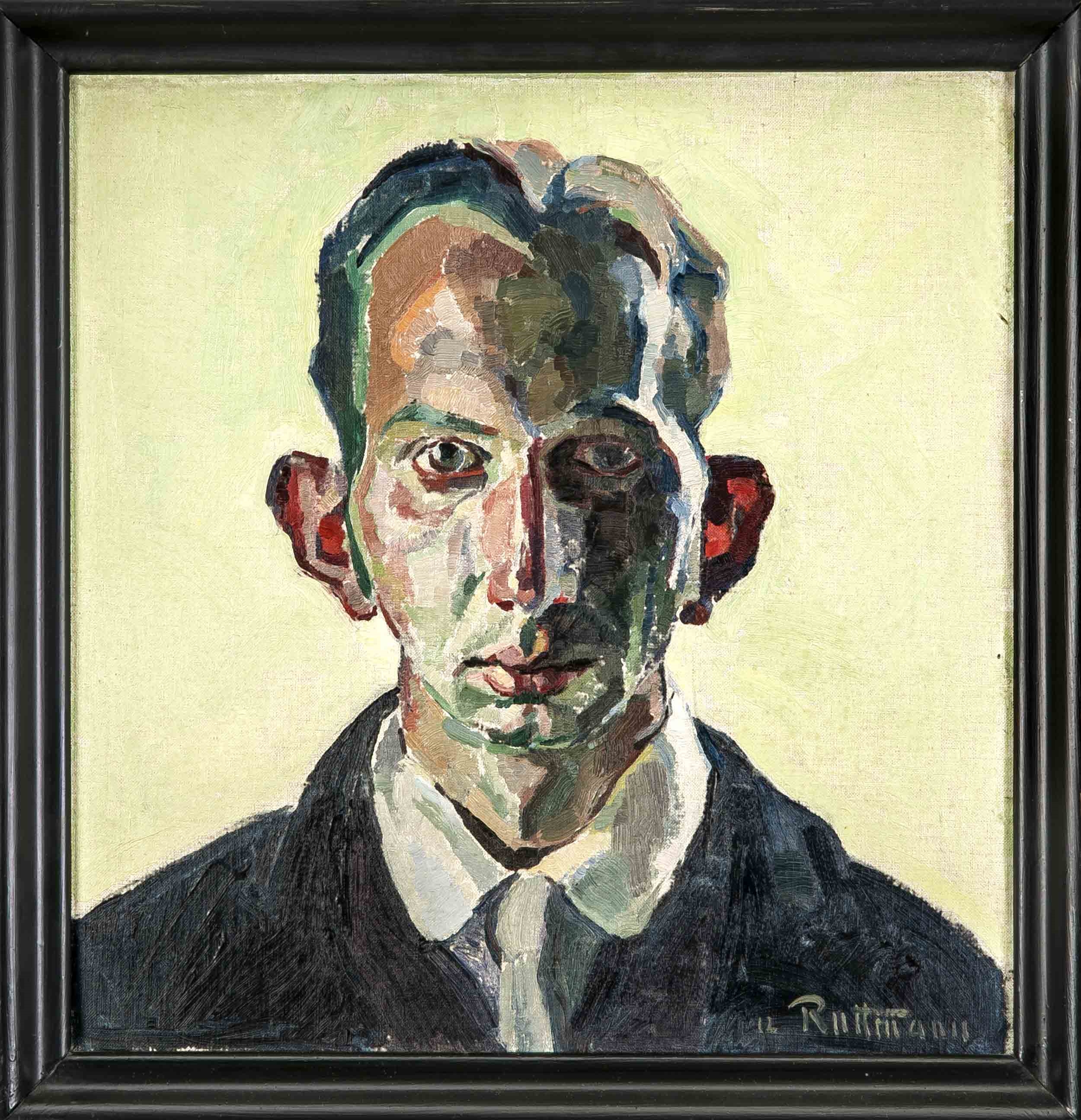 Walter Ruttman | Portrait eines Mannes mit Segelohren en Face (1912 ...