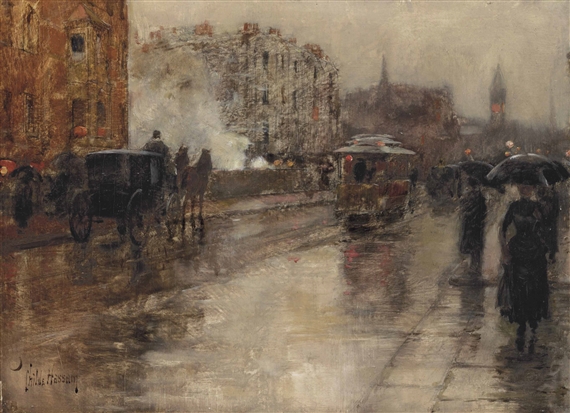 Rainy Day, Boston by Childe Hassam, circa 1886